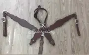 Western Brown Leather Tack Set of Headstall, Breast collar
