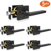VEVOR Privacy Door Handle, 5 Pack Matte Black Door Lever, Left or Right Handing
