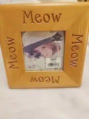 NIB FETCO Wooden Meow Meow Frame (Cat) For Photo Size 3.5" x 3.5"
