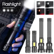 9900000Lumens Super Bright Tactical Flashlight Zoomable Rechargeable Torch Light