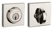 Baldwin SC.CSD Contemporary Square Single Cylinder Keyed Entry - Nickel