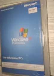 Microsoft Windows XP Pro SP2 CD ROM Vintage Collectible - Open Case