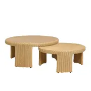 [OneWorld Collection] Cassius Outdoor Coffee Tables Nest of 2 Natural