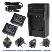 2X Battery + charger for Panasonic DMC-TZ5, Lumix DMC-TZ1-A, Lumix DMC-TZ3EG-S
