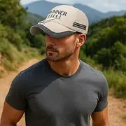 Men's Baseball Cap Trucker Hat Black Red Polyester Reflective Strip Travel Beach Outdoor Vacation Plain Adjustable Windproof