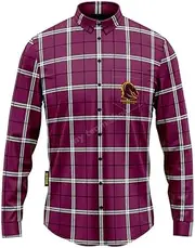 NRL 'Mustang' Flannel Polo - Brisbane Broncos - Flanno Shirt - QLD
