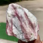171G Natural Red tourmaline with quartz crystal cluster mineral specimen