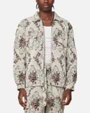 [XXIII] Xxiii Floral Jacquard Jacket White Antique - Size L L White Antique