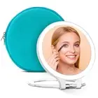 Rechargeable Lighted Makeup Mirror with Magnification 10X/1X, Double Sided Tr...