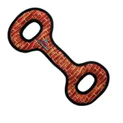 Tuffy Mega Tug-Oval Plush Dog Squeaker Toy Brick Print