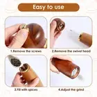 Wood Salt and Pepper Grinder Set with Base Coarseness Adjustable Salt leCBl