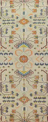Handmade Oushak Indian Hallway Runner Rug Wool Carpet 3x8 ft.