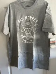 Dickies Gas Monkey Garage T-Shirt X-Large Cotton Blend Logo Gray New