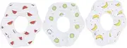 Yardenfun 3Pcs Cotton Bibs for Feeding Soft Breathable Saliva Towels Aprons Round Design Skin Friendly Snap Closure for Kiwi Banana Watermelon