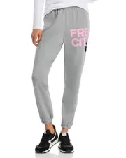 Free City Cotton Logo Sweatpants in Silver Cloud
