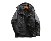 Winmax Mens Waterproof Ski Jacket Warm Winter Snow Coat Hooded Raincoat-Black