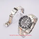 適用於 SEIKO 精工錶帶 SKX007 009 中玫瑰金 316L 潛水員鋼實心彎曲鏈節精工錶帶鋼帶 22MM