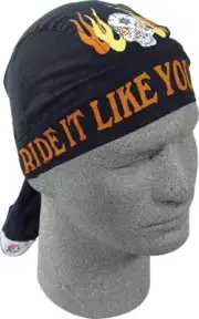 ZAN HEADGEAR FLYDANNA HEADWRAP Z425 RIDE IT LIKE YOU STOLE IT DOO RAG SKULL CAP
