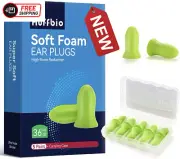 HUFFBIO Soft Foam Ear Plugs, 5 Pairs - 36Db SNR Best Ear Plugs for Sleep, Revolu