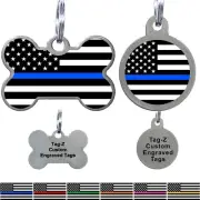 PET TAGS - Thin Blue Line Flag, Thin Red Line Flag, Thin Silver Line Flag & more