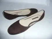 TONY BIANCO LADIES BROWN/BLACK SUEDE LEATHER FLAT SHOES
