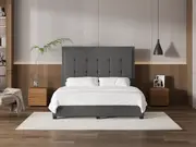 My Style Framed Headboard & Drawer Base - King / Gunmetal / Drawer Base