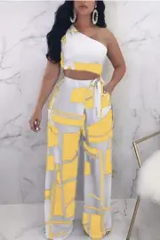 Spring Fling Women’s Two Piece Pant Set(XXL)