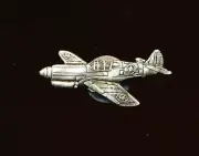 U.S MILITARY P-51 MUSTANG HAT PIN BADGE AIR FORC PEWTER 1.25"