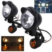 For Harley Softail FatBoy FLSTF Passing Spot Fog Light Bar W/ Turn Signals Lamp