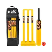 DSC Phoenix Plastic Cricket Kit Set Size-6 (1 Plastic Bat + 3 Plastic Stumps + 1 Base + 2 Bails + 1 PVC Ball)