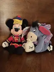 Disney Store - Mini Bean Bag Plush-Nutcracker Mickey 7” and Sugar Plum Eeyore 7"