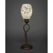 Toltec Leaf Mini Table Lamp, Bronze, 5" Natural Fusion Glass - 35-BRZ-5054