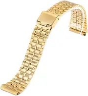 [NFGEGPKPHA] Vintage Metal Watch Strap Fit For Casio Fit For SGW400 F91W F84 F105/108/A158/168 AE1200/1300 18mm Stainless Steel Wristband