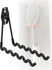 Tennis Racket Storage Rack,Tennis Racket Storage Rack, Wall Mount Badminton Racket Display Rack Hold 6 Racks,Wall Mount Tool Rack Load-Bearing 25kg, for Badminton Rackets Tennis Rackets Tool