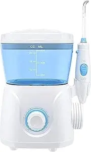 FREEZYMAN Teeth cleaner Electric Desktop Water Flosser,Dental Oral Irrigator Teeth Cleaner,with 8 Multifunctional Jet Tips and 10 Water Pressure,600ml Water Tank Capacity, for Personal Braces Care Tee