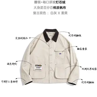 馬登工裝 美式復古Safari Jacket夾克阿美咔嘰翻領獵裝外套男春