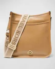 Michael Kors Luisa Pebble Leather Large North South Camel Messenger Bag