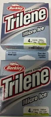 2 boxes of Berkley Trilene Micro Ice Mono SOLAR Line 110 Yds Choose ( 3#, 4#)