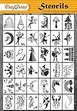 CrafTreat Pack of 36Pcs Fairytale Stencils for Painting on Canvas, Wallart, Journal Notebook, Home Decor and Scrapbooking Supplies - Craft FARIES & COMICS STENCIL - 3X3 Reusable Arts & Crafts Supplies