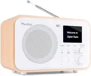 Audizio Milan DAB Radio FM Tuner with Bluetooth, Portable Speaker, Rechargeable Battery Radio, 40 Preset Stations, Alarm Clock, Sleep Timer, 3.5mm Headphone Aux, White
