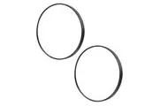 2 Set Black Wall Mirror Round Aluminum Frame Makeup Decor Bathroom Vanity 70cm