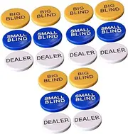 ibasenice 6 Sets Big and Small Blind Banker Code Chips Small Blind Button Poker Game Big Blind Button Bingo Game Tokens Bingo Game Accessory Poker Dealer Button Poker Blind Buttons Melamine