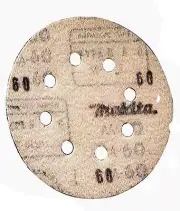 NEW MAKITA 7945188 PACK (5) SHEETS 5" ROUND HOOK LOOP 60 GRIT SANDPAPER 6273692
