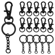 150Pcs Black Swivel Snap Hook Set,Swivel Clasp Keychain Hook Lobster Clasp Sp...