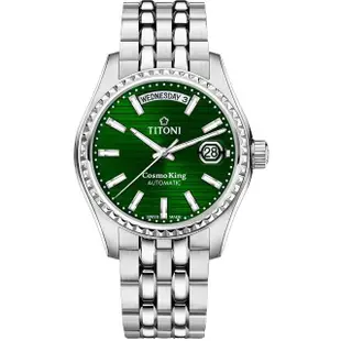 【TITONI 梅花錶】宇宙系列 自動機械腕錶 40mm(797S-697 綠)