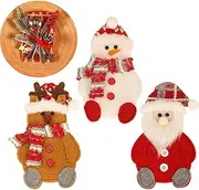 Christmas Silverware Holder | Tableware Storage Bag,Set of 3 Christmas Flatware Holder, Santa Claus Elk Tableware Cutlery Pockets for Decor