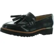 Franco Sarto Womens Carolynn Black Patent Loafers Shoes 6 Medium