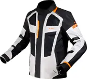 LS2 Scout, textile jacket waterproof , color: Black/Light Grey/Orange , size: M