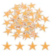 5Star Iron Patches Embroidered Sew Patch Appliques Orange 50pcs