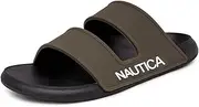 [NAUTICA] Men's Slides Sport Shower Athletic Sandals for Indoor & Outdoor with Double Arch Support - Lightweight, Durable and Comfortable